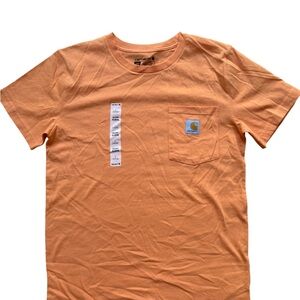 Carhartt Short Sleeve Pocket T-Shirt Tee Orange Boy’s Large L 14-16